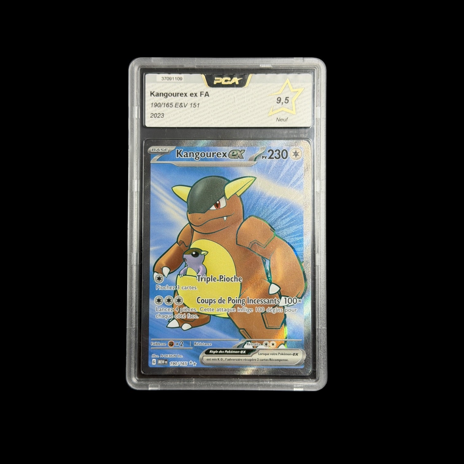 Arbok 185 , Grodoudou 187 , Grolem 189 , Lippoutou 191 , Mew 193 , Kangourex 190 et Feunard 186 PCA 9.5