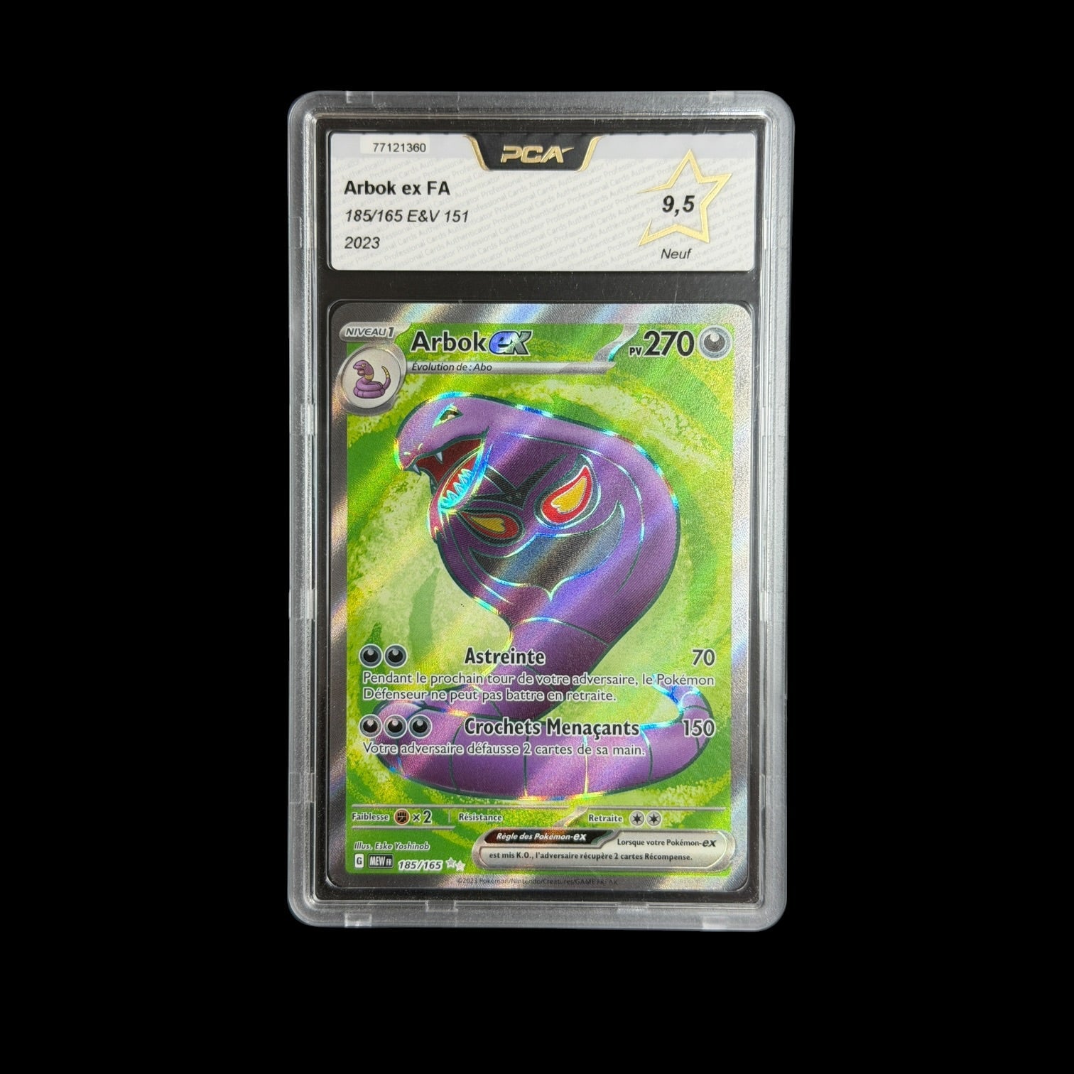 Arbok ex FA 185/165 E&V 151 PCA 9,5 cert 77121360