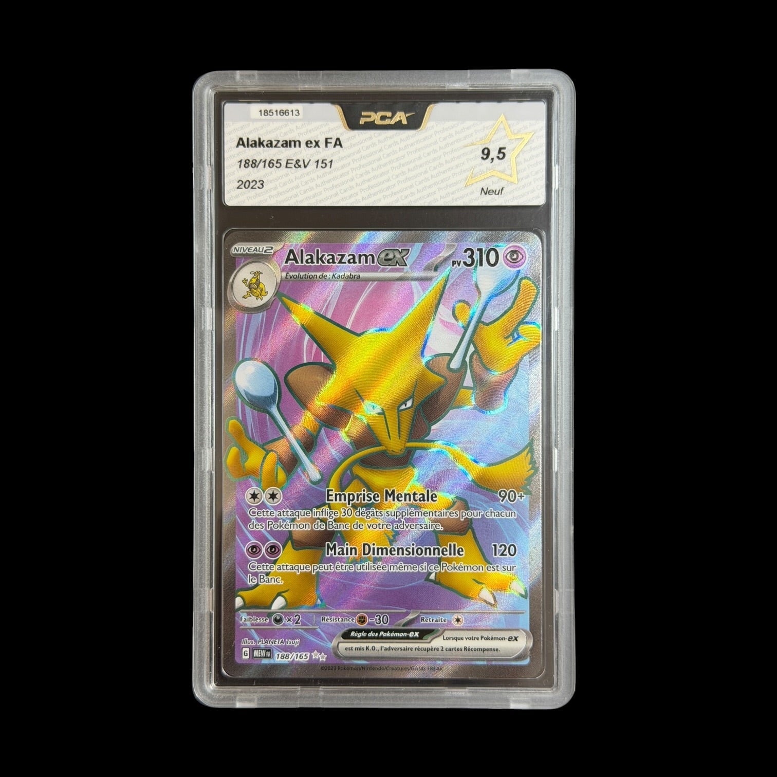 Alakazam ex FA 188/165 E&V 151 PCA 9.5 - cert 18516613