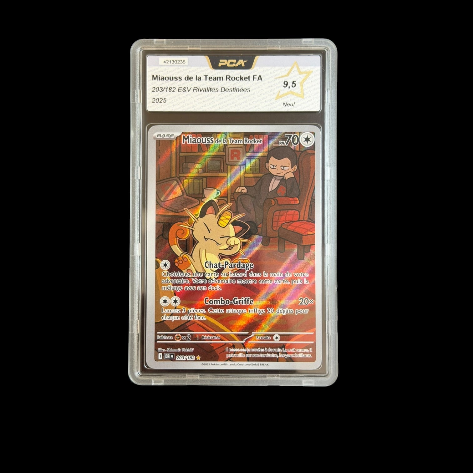Miaouss de la Team Rocket FA 203/182 E&V Rivalités Destinées PCA 9,5 - cert 42130235