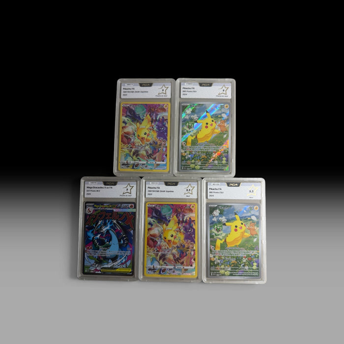 Pikachu 160 Pca 9.5 , Pikachu 160 Pca 9 , Méga Dracaufeu 023 Pca 9 , Pikachu 088 Pca 9.5 , Pikachu 088 Pca 9