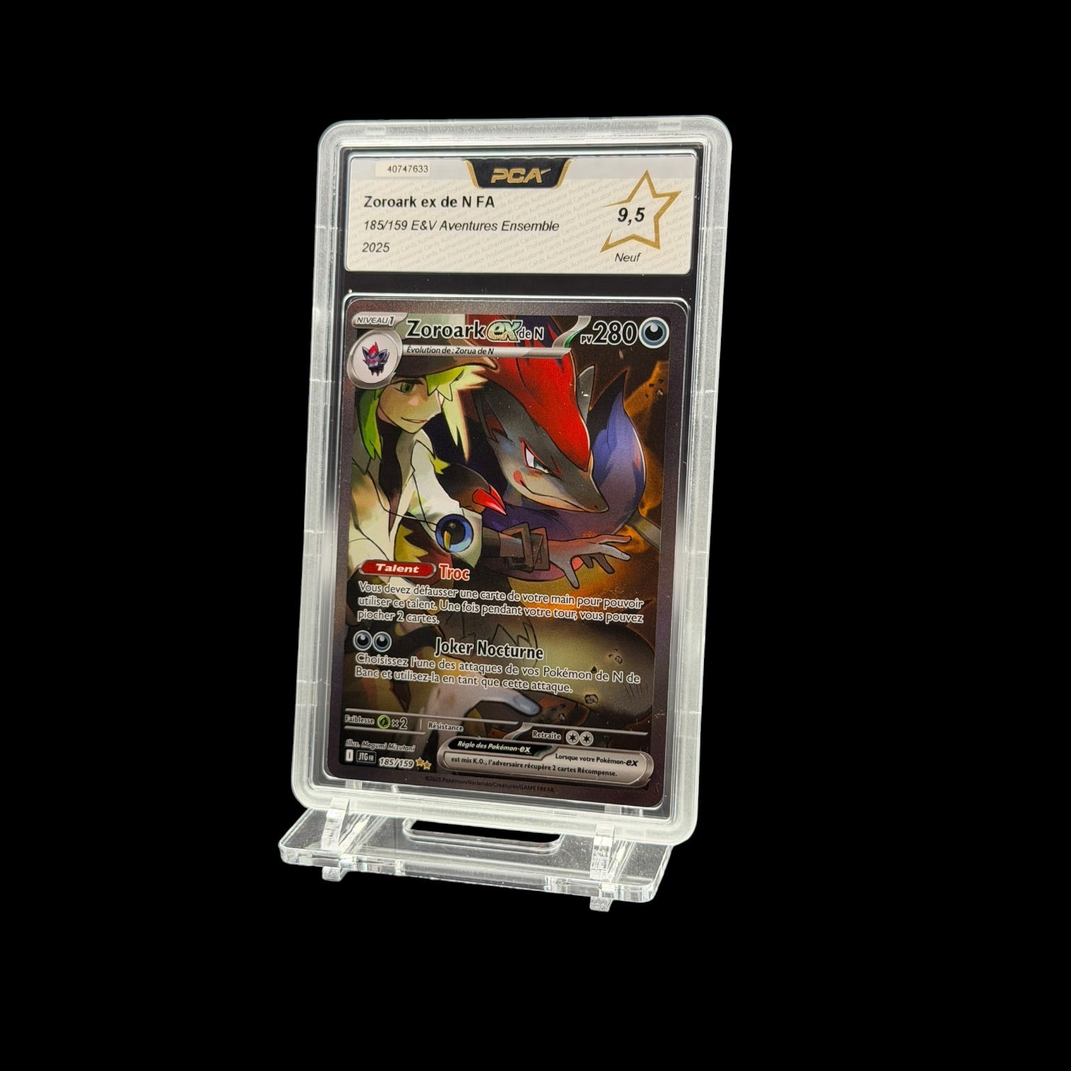 Zoroark ex de N FA — 185/159 — E&V Aventures Ensemble — PCA 9.5