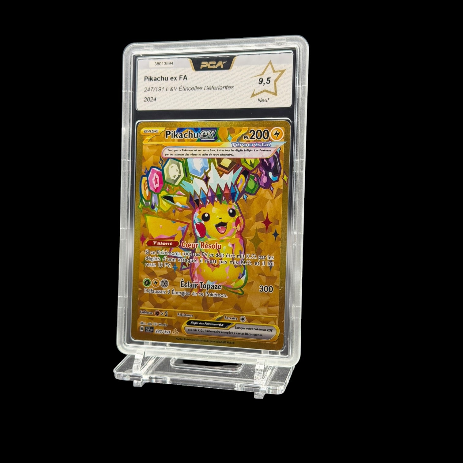 Pikachu ex FA — 247/191 — E&V Étincelles Déferlantes — PCA 9.5